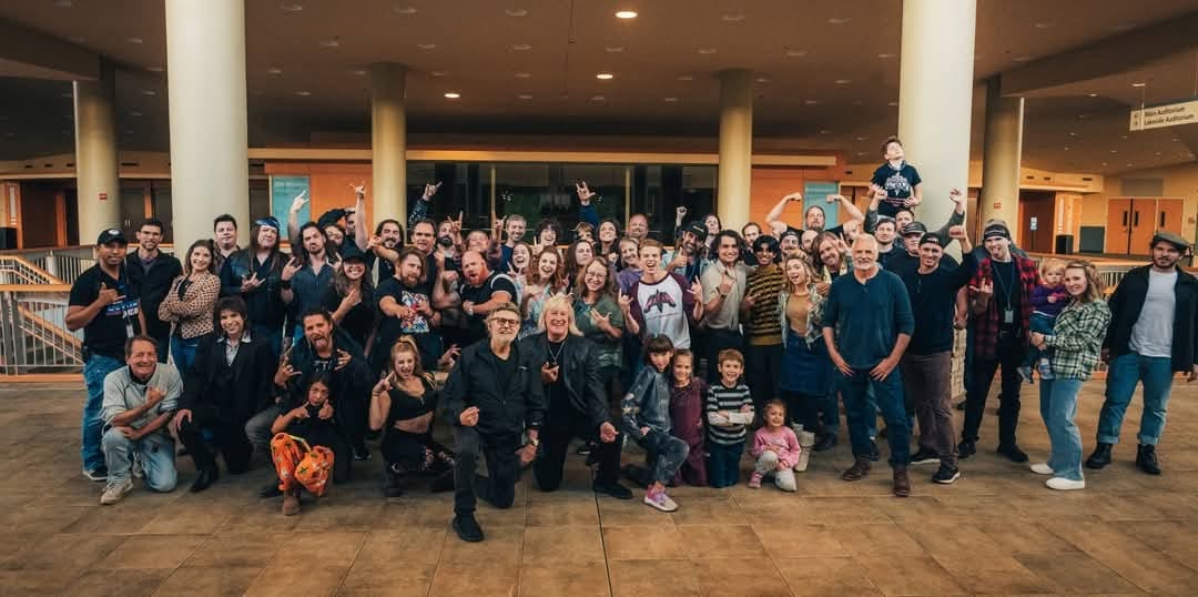 The Beyond Belief cast, crew and families celebrating together