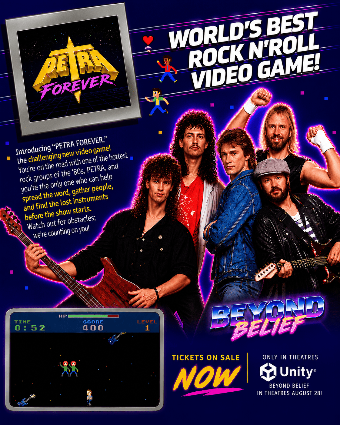 Petra Forever game art featuring the band PETRA